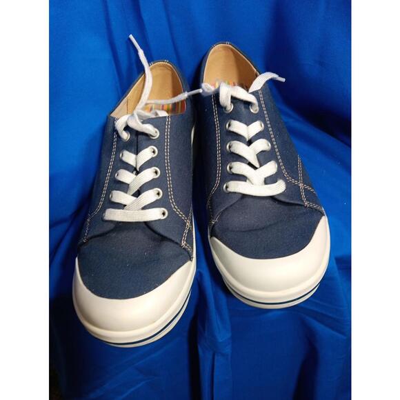 Dansko Veda Vegan Navy BLUE Canvas Clog Sneakers Women’s Size 7 - Picture 1 of 8